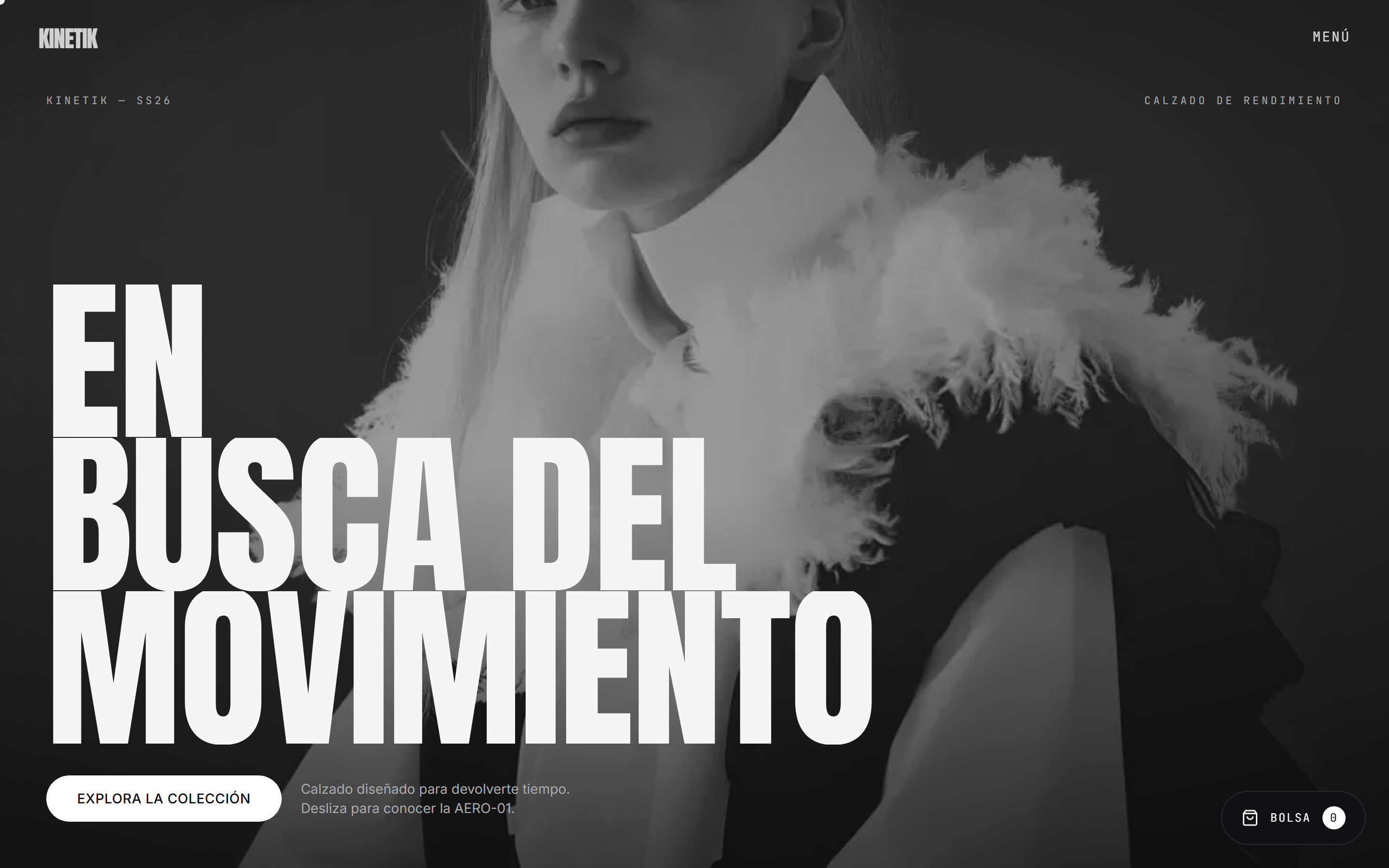 Kinetik, experiencia web con hero 3D