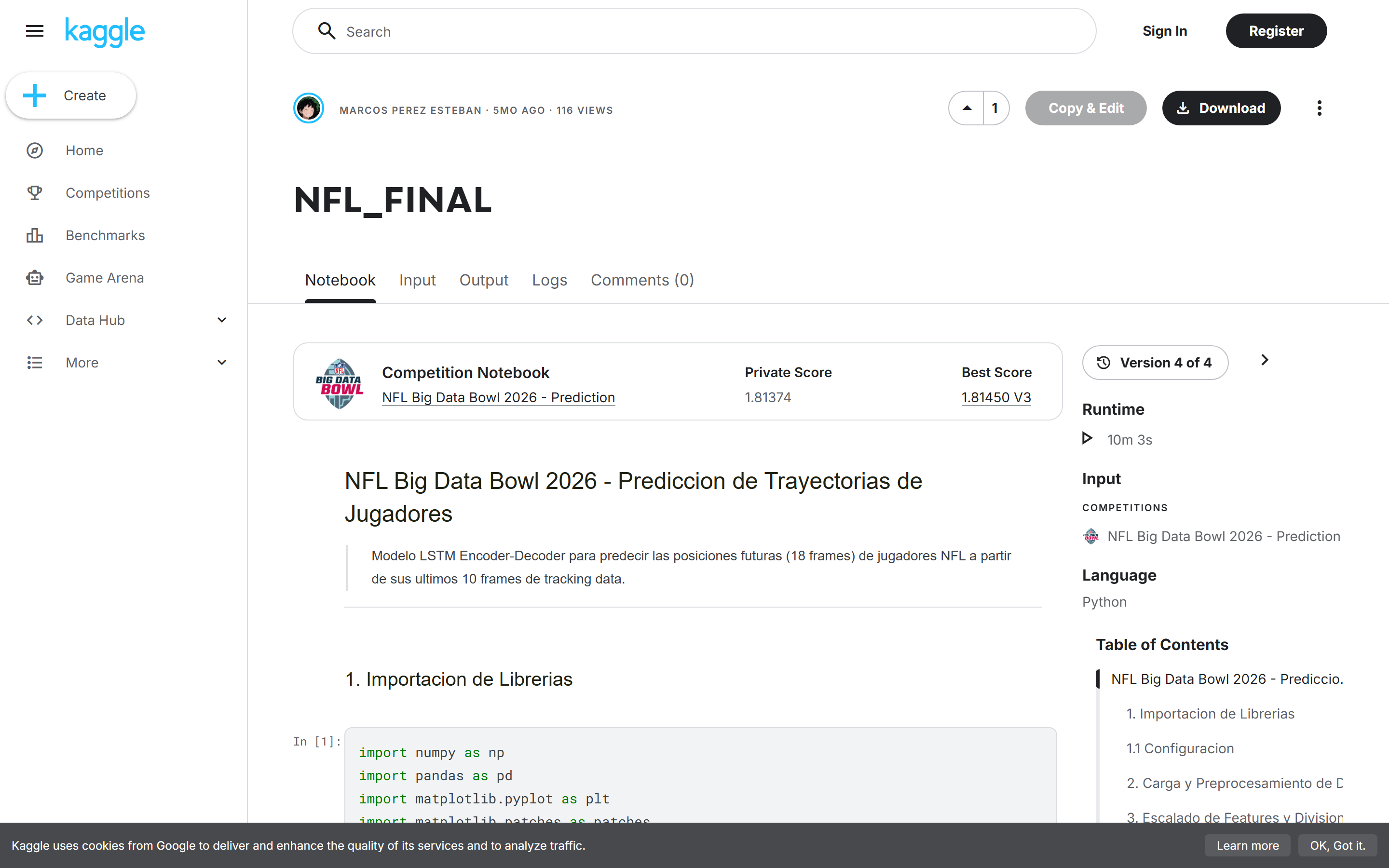 El notebook público en Kaggle.